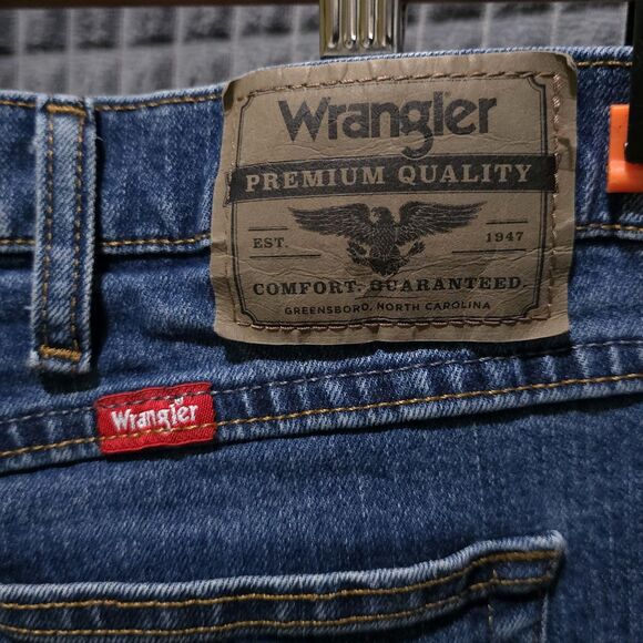 Bootcut High Rise Jeans 46x30 Mens Relaxed Fit Stretch Comfort Med Wash Western - Picture 10 of 16